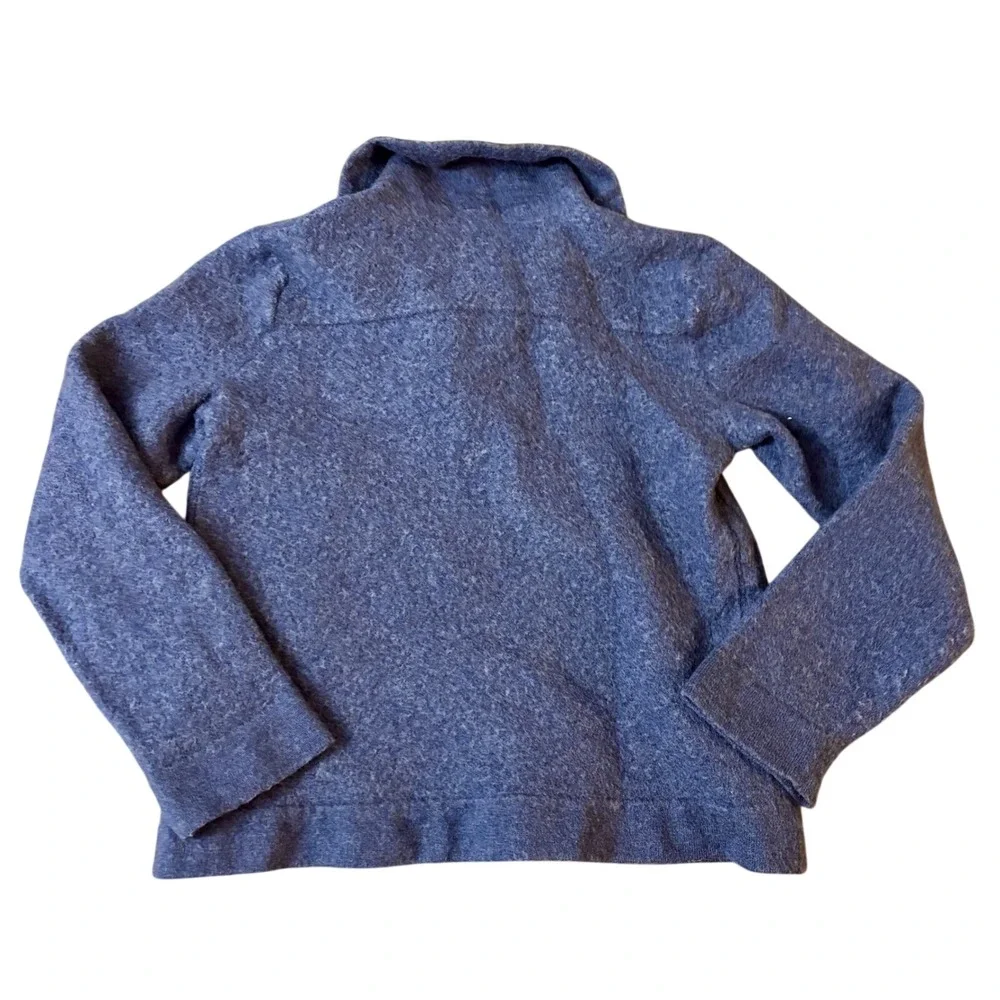 GAP Kids Extra‎ Fine Merino Wool Pullover Sweater Blue Collared Sz M Winter Warm